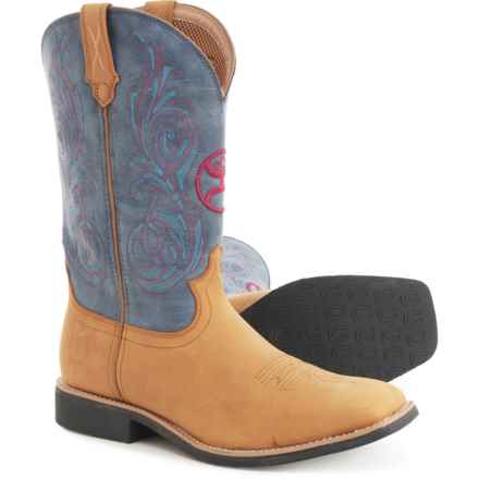 Twisted X Boots Hooey Man Square Toe Cowboy Boots - Leather (For Men) in Peanut And Teal