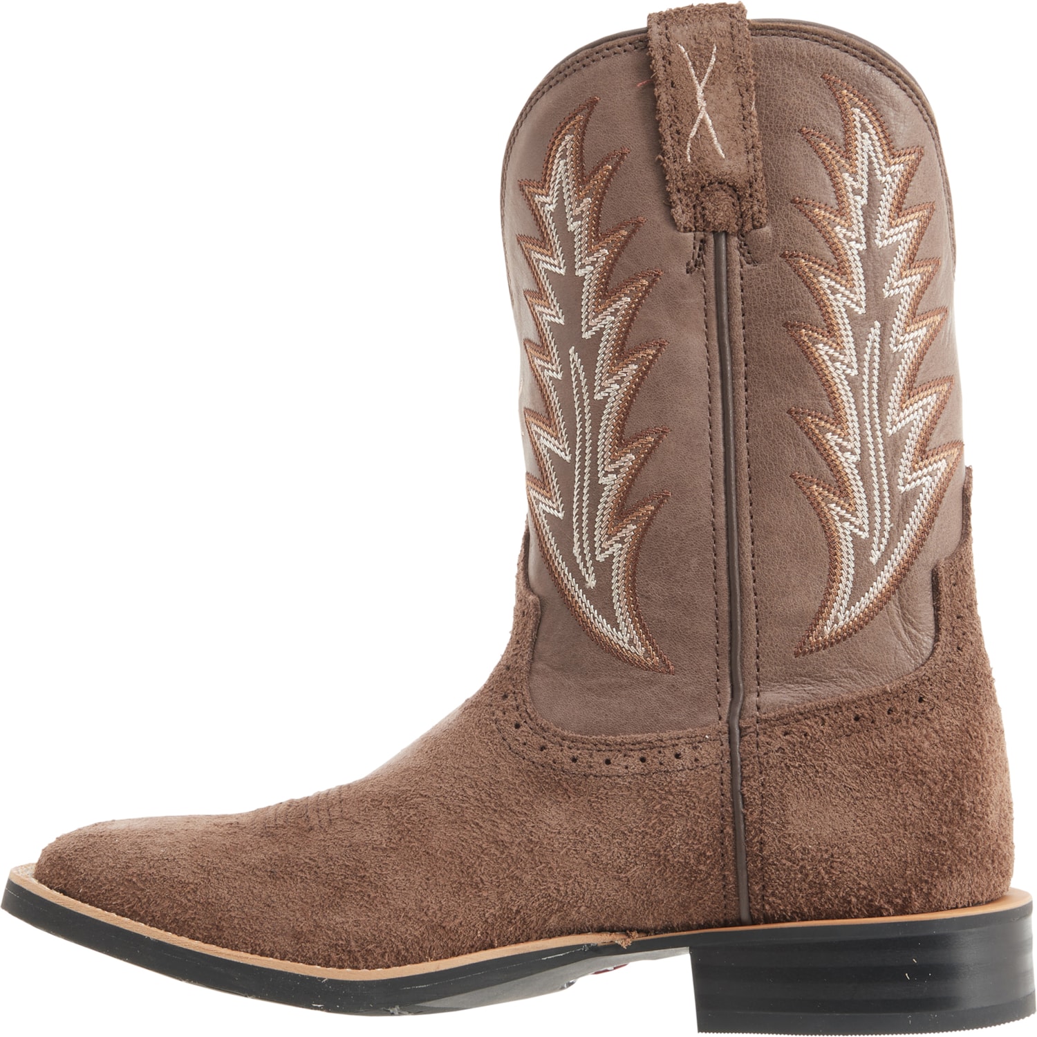 Twisted X Men's Ruff Stock Boot - 14" Height, Square Toe, Two-Tone Leather, Barbed Wire Design (Size 10.5 EE) - View #6