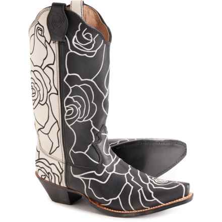 Twisted X Boots Steppin’ Out Cowboy Boots - 13”, Leather, J Toe (For Women) in Black & White