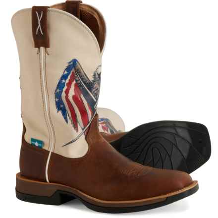 Twisted X Boots Tech X 12” Cowboy Boots - Waterproof, Leather (For Men) in Roasted Pecan/Red/White/Blue