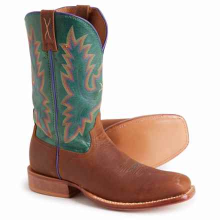 Twisted X Boots Tech X Cowboy Boots - 11”, Leather, Square Toe (For Women) in Cinnamon & Turquoise