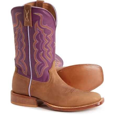 Twisted X Boots Tech X Cowboy Boots - 11”, Square Toe, Leather (For Women) in Ginger/ Vintage Violet