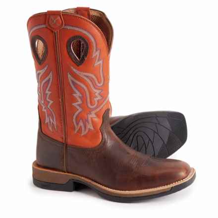 Twisted X Boots Tech X Square Toe Cowboy Boots - Leather, 12” (For Men) in Brown/Orange