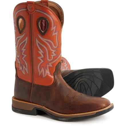 Twisted X Boots Tech X Square Toe Cowboy Boots - Leather, 12” (For Men) in Brown/Orange