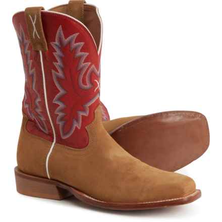 Twisted X Boots TechX Cowboy Boots - 11”, Square Toe (For Men) in Roughout Tan/Cherry