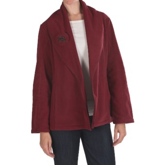 Two Star Dog Shawl Collar Jacket - Fleece (For Women) in Wine
