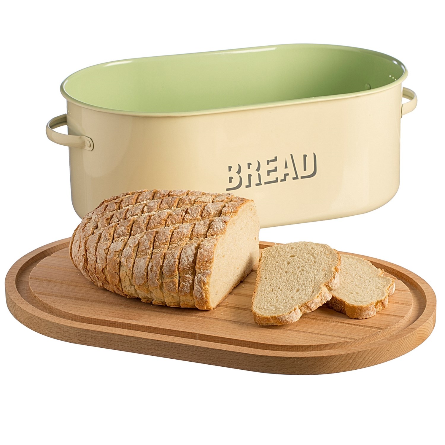 Typhoon Vintage Bread Storage Bin with Cutting Board Lid Steel Save 57