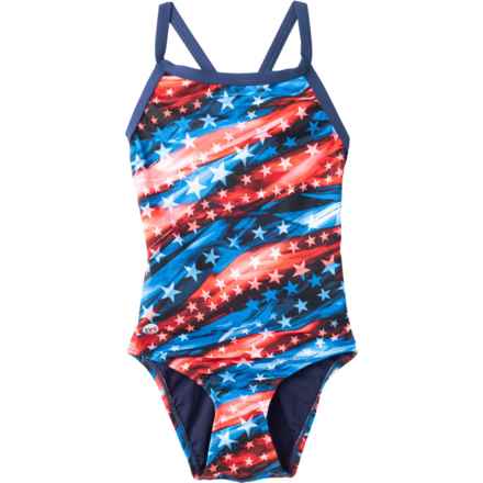 TYR Freedom Flag Diamondfit One-Piece Swimsuit - UPF 50+ in Red/White/Blue