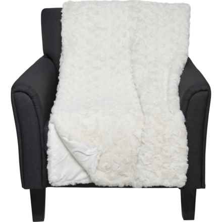 UGG® Amanda Textured Faux-Fur Throw Blanket - 50x70” in Snow