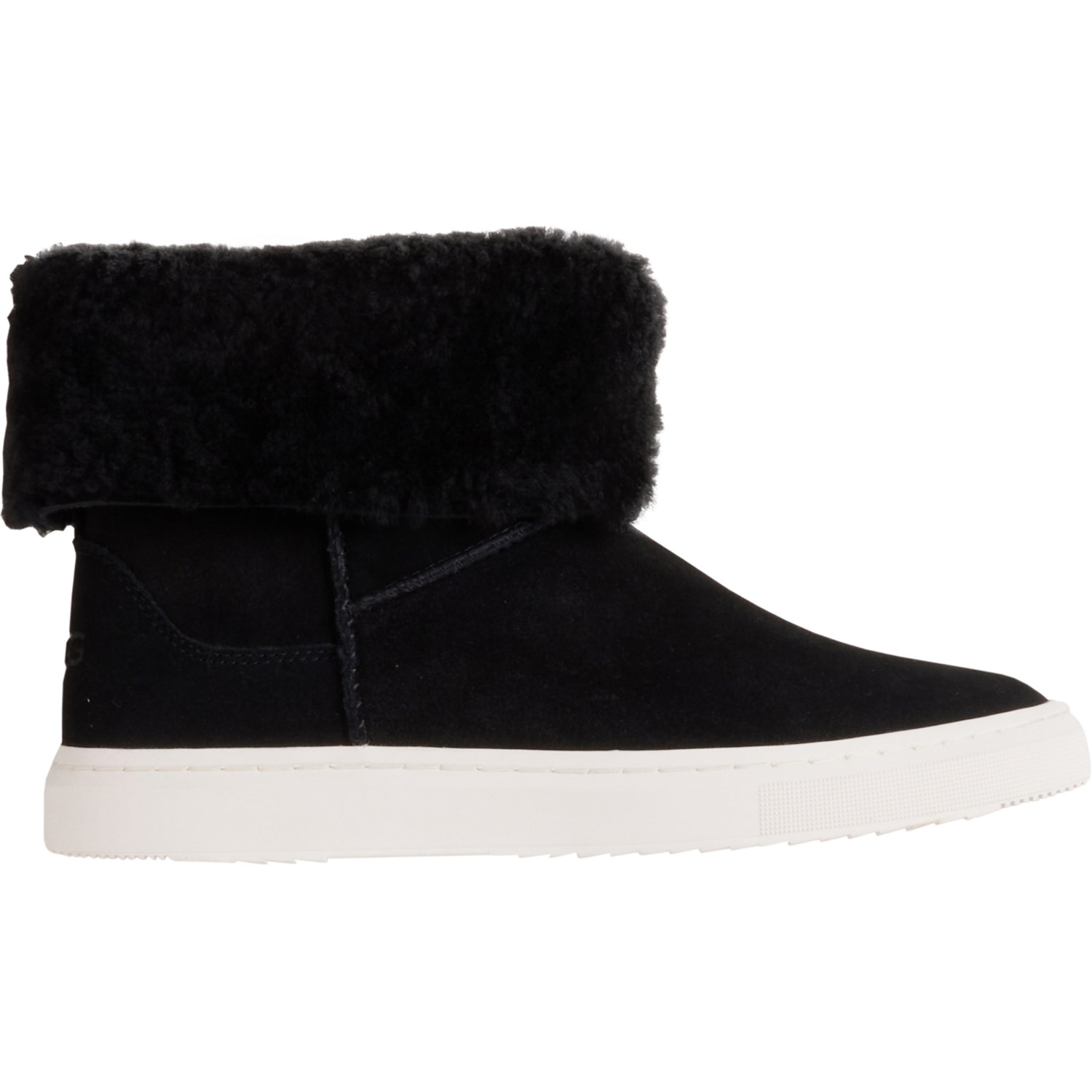 Outlet Ugg Australia black suede faux fur ankle boots