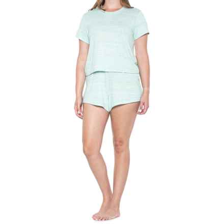 UGG® Australia Aniyah Shirt and Shorts Set - Short Sleeve in Clear Green Multi Heather