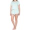 UGG® Australia Aniyah Shirt and Shorts Set - Short Sleeve in Clear Green Multi Heather