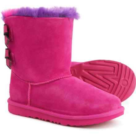 UGG® Australia Big Girls Bailey Bow Boots - Suede in Rock Rose