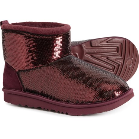 UGG® Australia Boys and Girls Classic Mini Mirror Ball Boots in Wild Grape