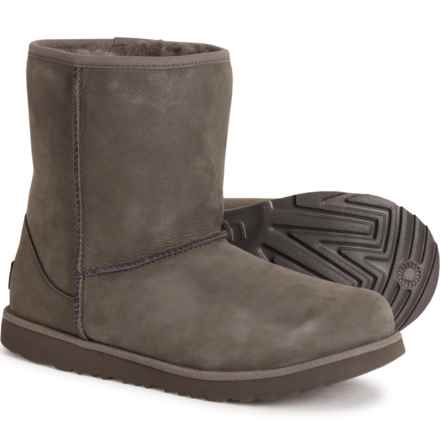 UGG® Australia Boys and Girls Classic Weather Short Boots - Waterproof, Suede in Grey