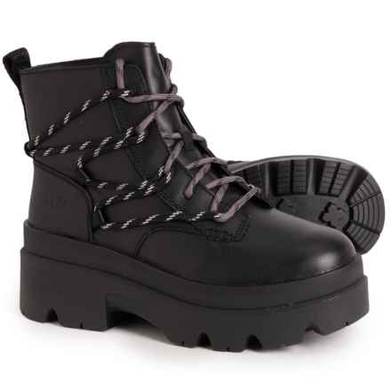 UGG® Australia Brisbane Lace-Up Boots - Leather (For Women) in Black