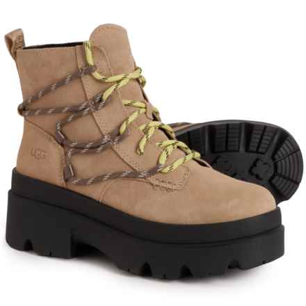 UGG® Australia Brisbane Lace-Up Boots - Suede (For Women) in Mustard Seed
