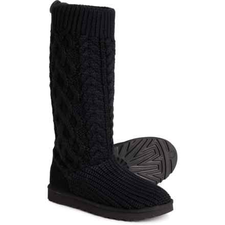 UGG® Australia Classic Cardi Cabled-Knit Boots (For Women) in Black