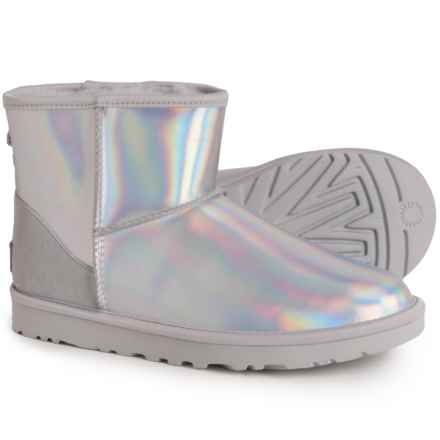 UGG® Australia Classic Mini Iridescent Boots - Leather (For Women) in Glacier Grey