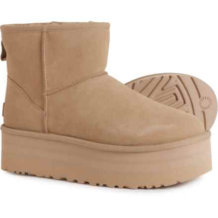 UGG® Australia Classic Mini Platform Boots - Suede (For Women) in Mustard Seed