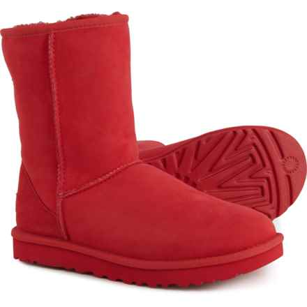 UGG® Australia Classic Short II Sheepskin Boots - Suede (For Women) in Samba Red Tnl