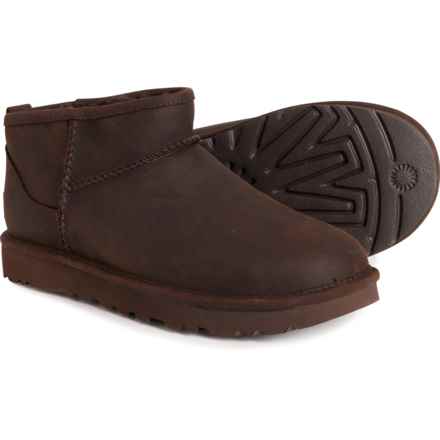 UGG® Australia Classic Ultra Mini Boots - Leather (For Women) in Chocolate