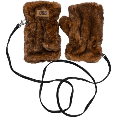 UGG® Australia Faux-Fur Fingerless Gloves (For Women) in Natural