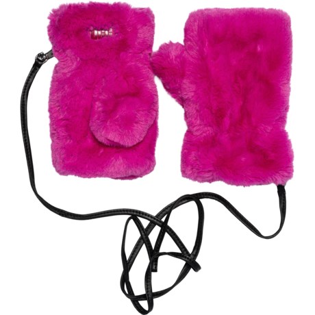 UGG® Australia Faux-Fur Fingerless Gloves (For Women) in Solferino Pink