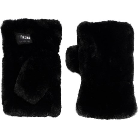 UGG® Australia Faux-Fur Fingerless Gloves in Black