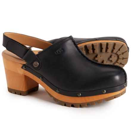 UGG® Australia Lanni Slingback Platform Clogs - Leather (For Women) in Black