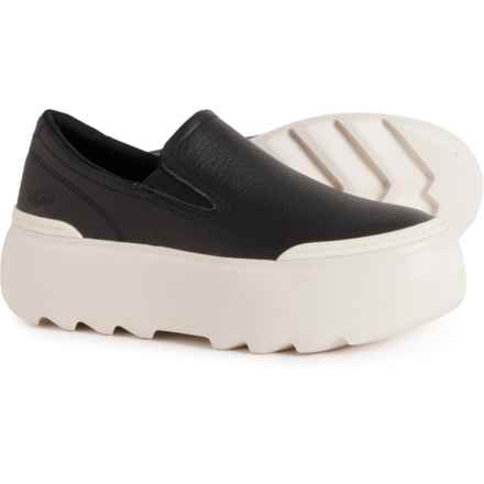 UGG® Australia Marin Mega Shoes - Leather, Slip-Ons (For Women) in Black / White