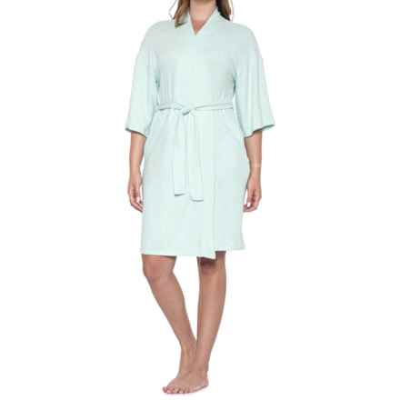 UGG® Australia Monrose Robe - 3/4 Sleeve in Clear Green Heather