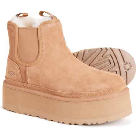 UGG® Australia Neumel Platform Chelsea Boots - Suede (For Women) in Chestnut