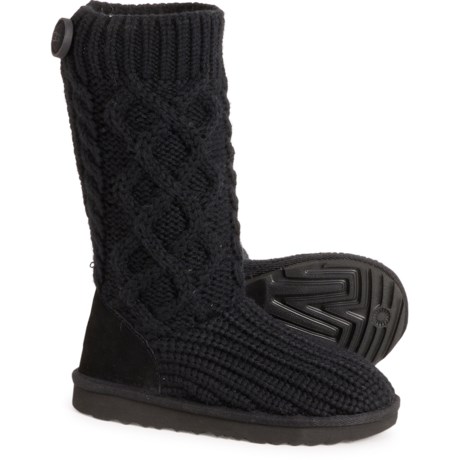 UGG® Australia Toddler Boys and Girls Classic Cardi Cabled-Knit Boots in Black