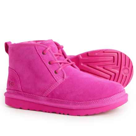 UGG Girls Neumel Lace Up Booties - Suede in Rocky Rose