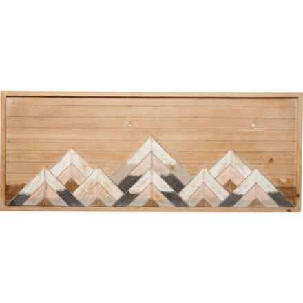 39x15” Mountain Scene Wood Wall Panel in Multi