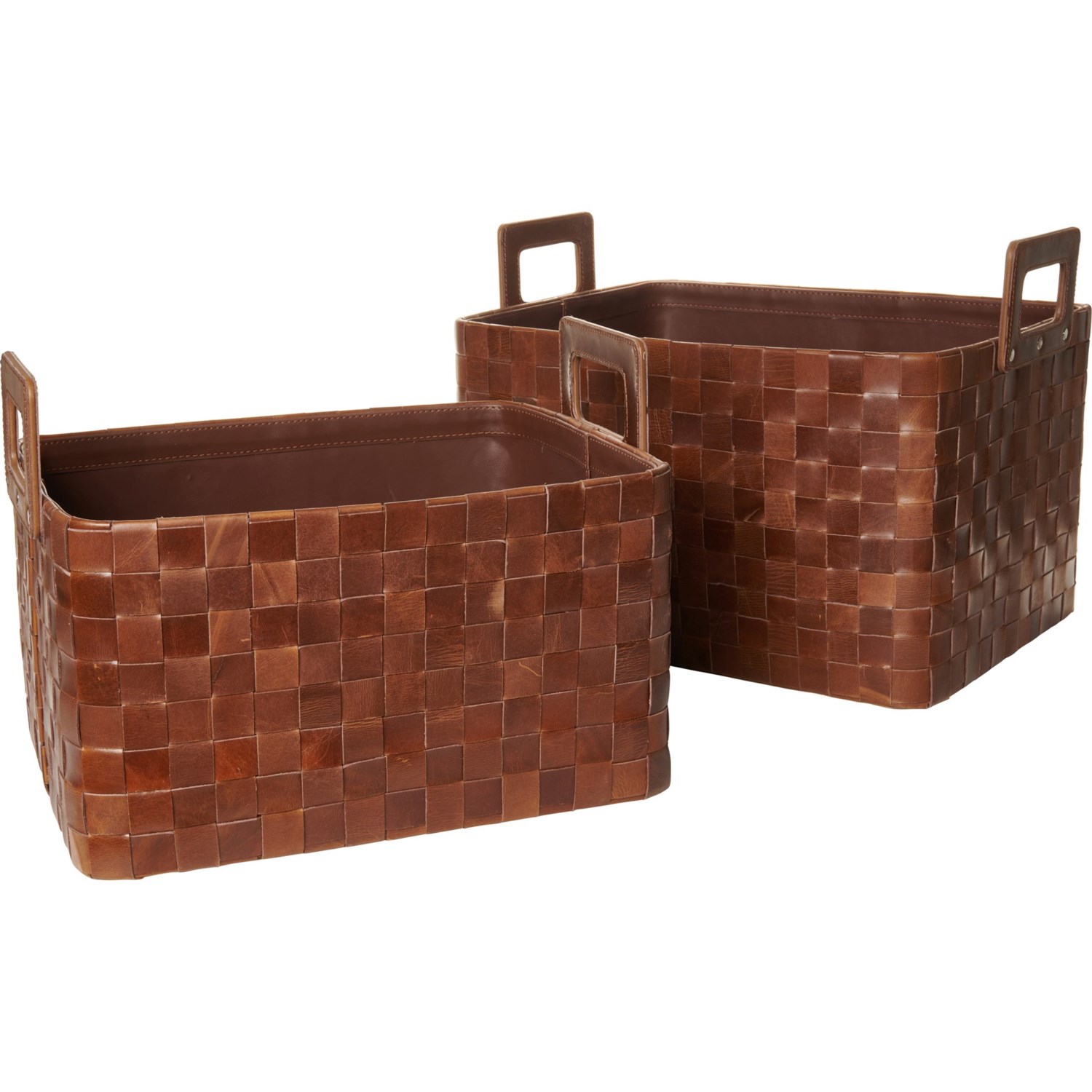 UMA Genuine Leather Storage Baskets Set of 2 Save 28