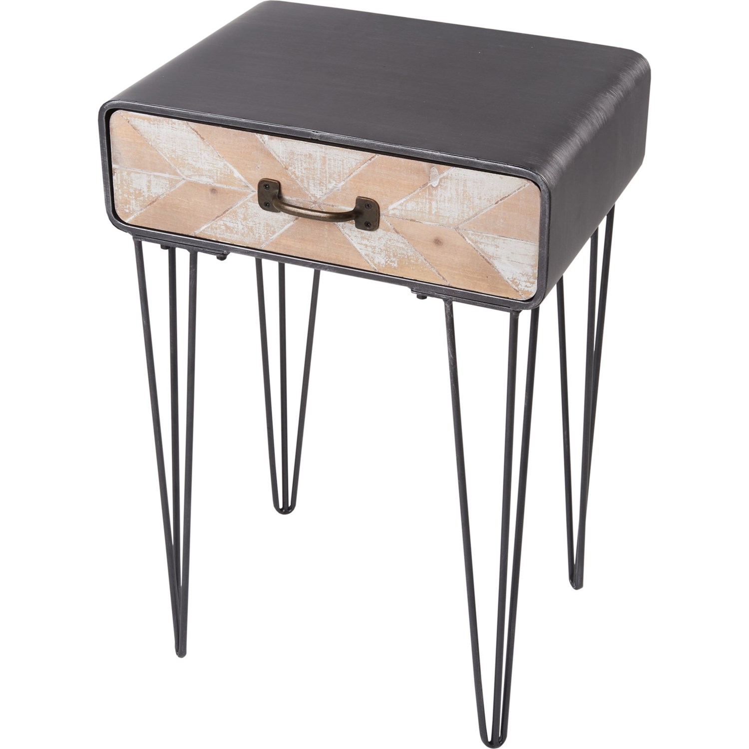 UMA Metal and Wood End Table with Drawer 26x17.5x12.5” Save 17