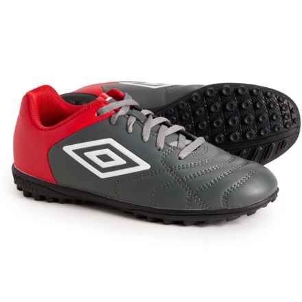 Umbro Boys and Girls Classico Xi Turf Soccer Cleats in Grey/Red