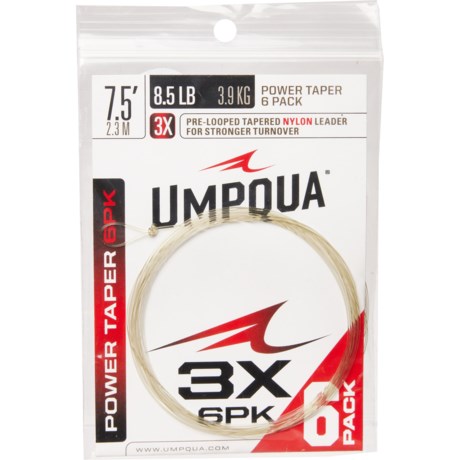 UMPQUA Power Taper Leader - 6-Pack, 7.5’ in Clear