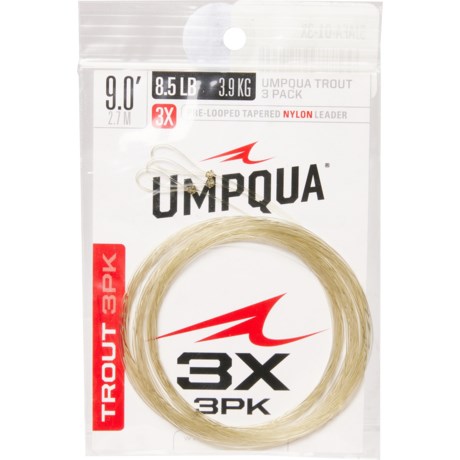 UMPQUA Trout Taper Leader - 3-Pack, 9’ in Clear