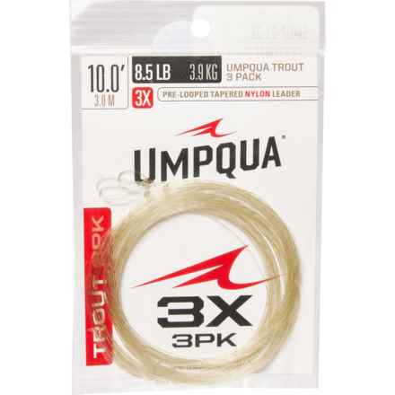 UMPQUA Trout Tapered Leader - 3-Pack, 10’ in Clear