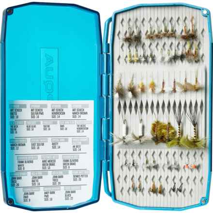 UMPQUA UPG Lightweight Standard High Fly Box with Eastern Trout Selection Flies - 46-Piece in Multi