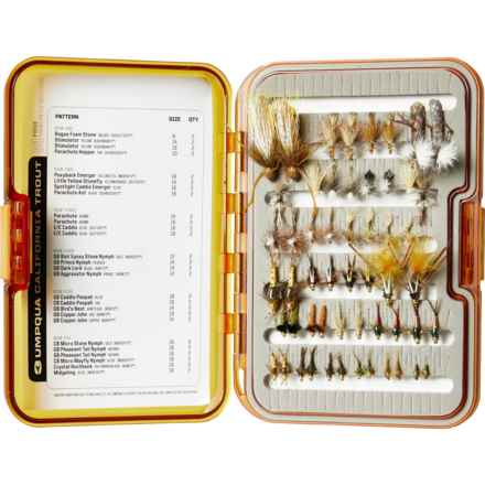 UMPQUA UPG Medium Trout Fly Box with California Trout Selection Flies - 54-Piece in Multi