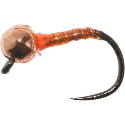 UMPQUA Zebra Jig Thin Midge Fly - Dozen in Rusty Brown