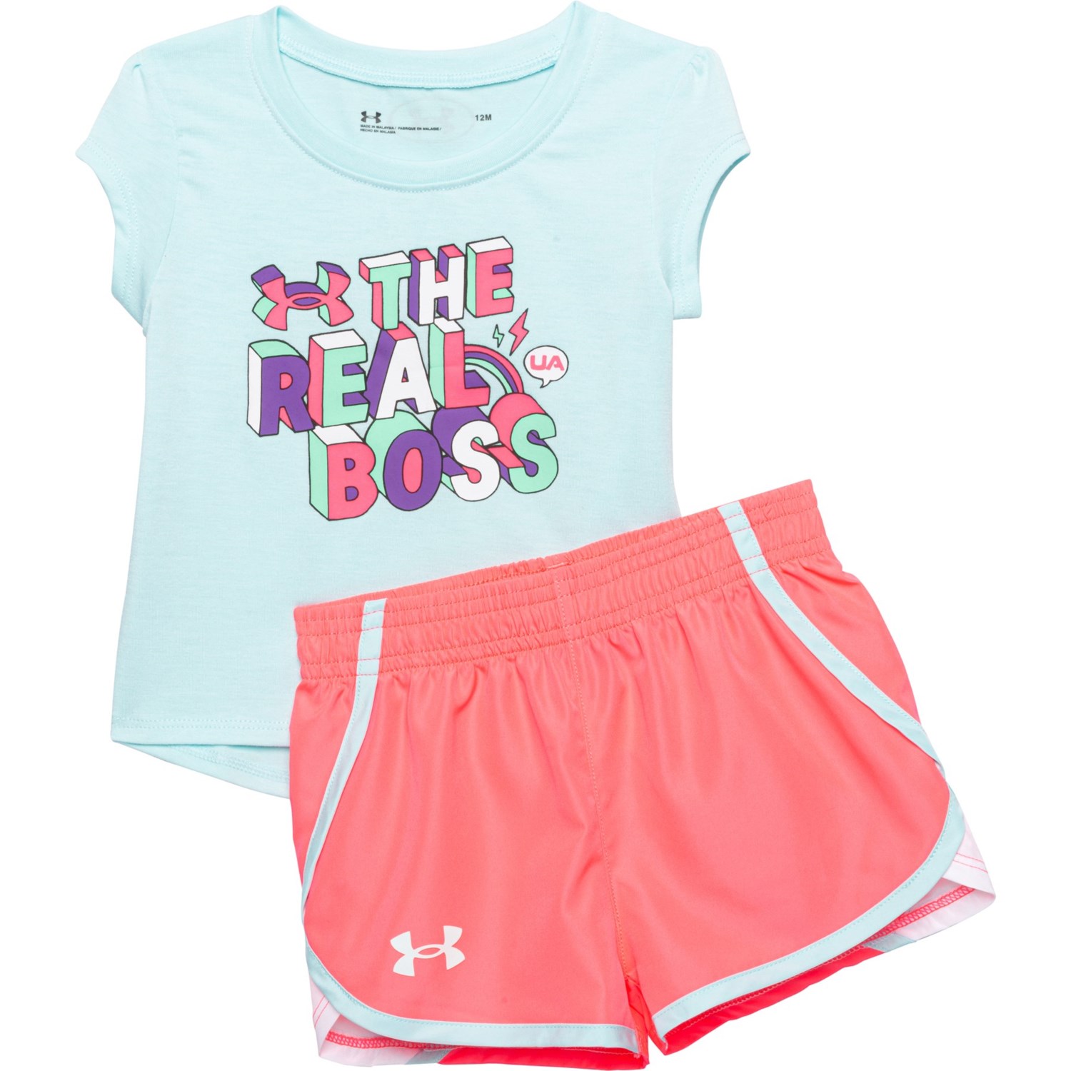 Under Armour Infant Girls The Real Boss T-Shirt and Shorts Set - Short Sleeve