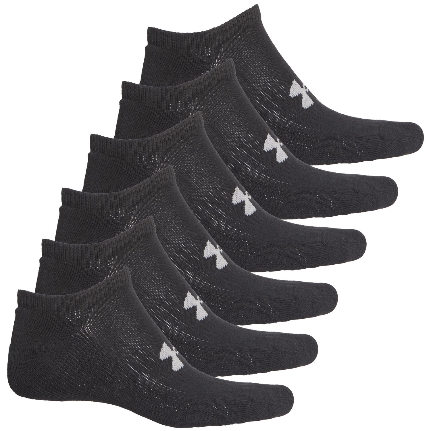 Under Armour Training Cotton No-Show Socks - 6-Pack, Below the Ankle (For Men)