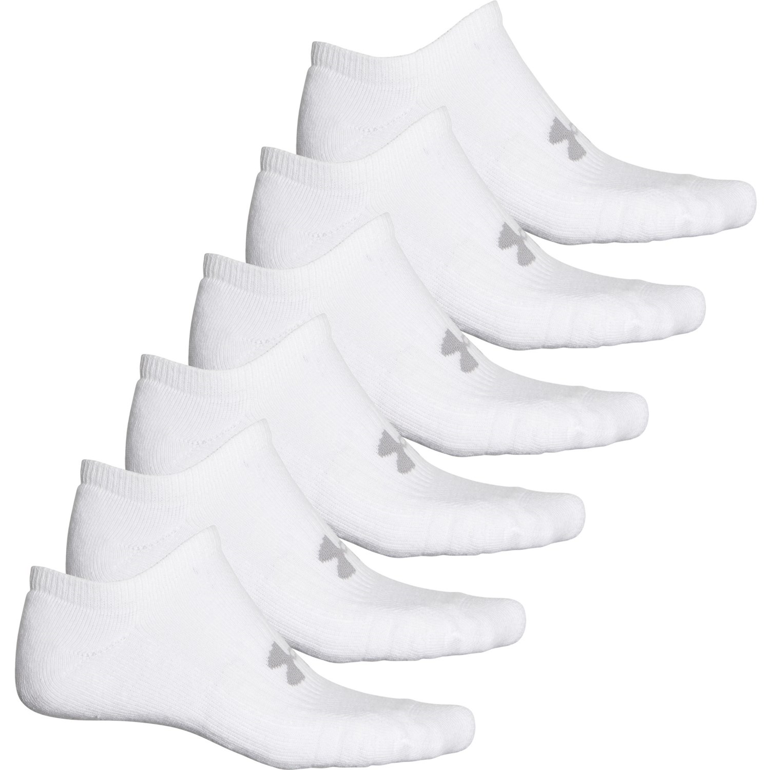 Under Armour Training Cotton No-Show Socks - 6-Pack, Below the Ankle (For Men)