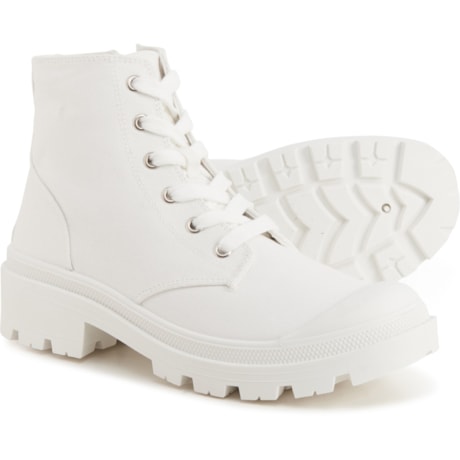 Union Bay Jazzy Lace-Up Sneaker Boots for Women | White | Size 8