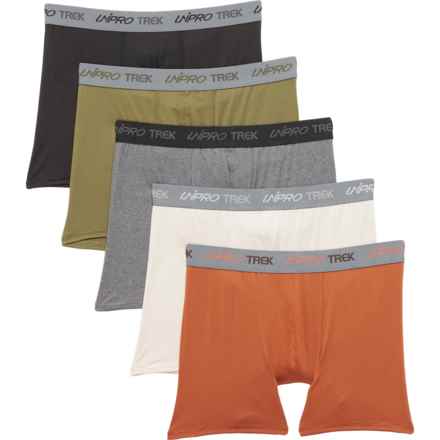 UNIPRO TREK Sport-Performance Mesh Boxer Briefs - 5-Pack, 6” in Chateau Gray/Spice/ Dark Olive/ Charcoal/Black